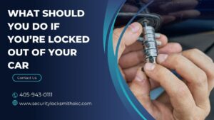 Reliable locksmith in Oklahoma City rekeying a door lock